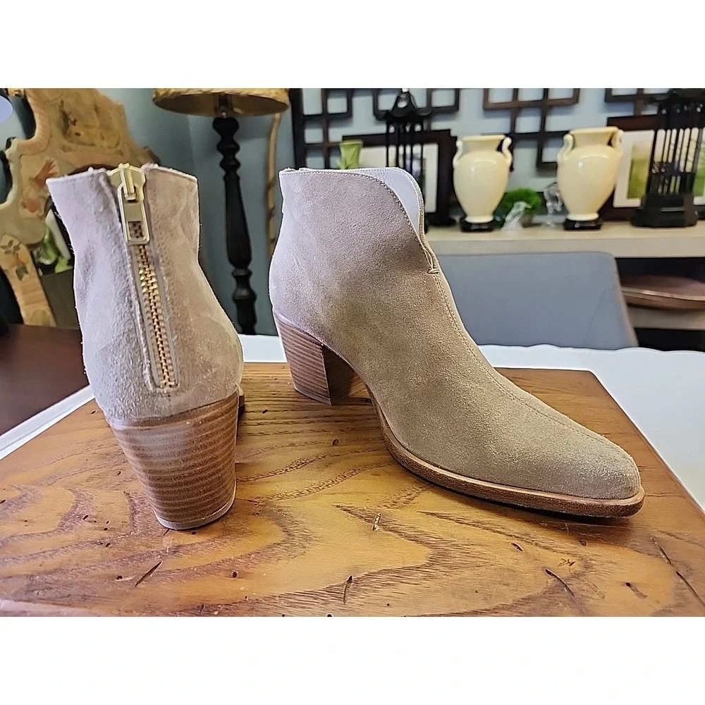 Vince 8.5 Back Zip 'Havana' Ankle Boot Tan Suede $395